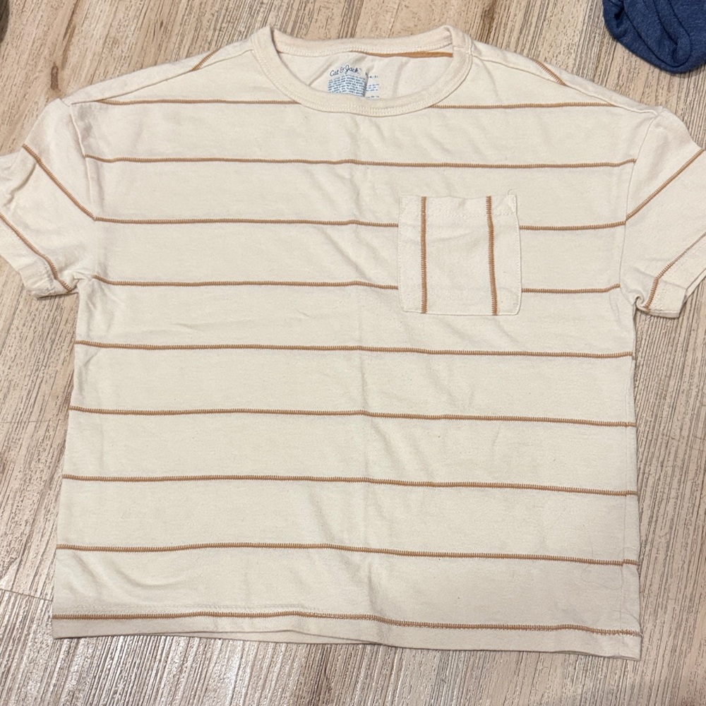 Caslon Beige Striped Short Sleeve Tee